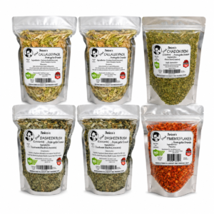 Bundle 2x Callaloo, 2x Dasheen Bush, 1x Pimento Flakes 40G, 1x Chadon Beni 20G